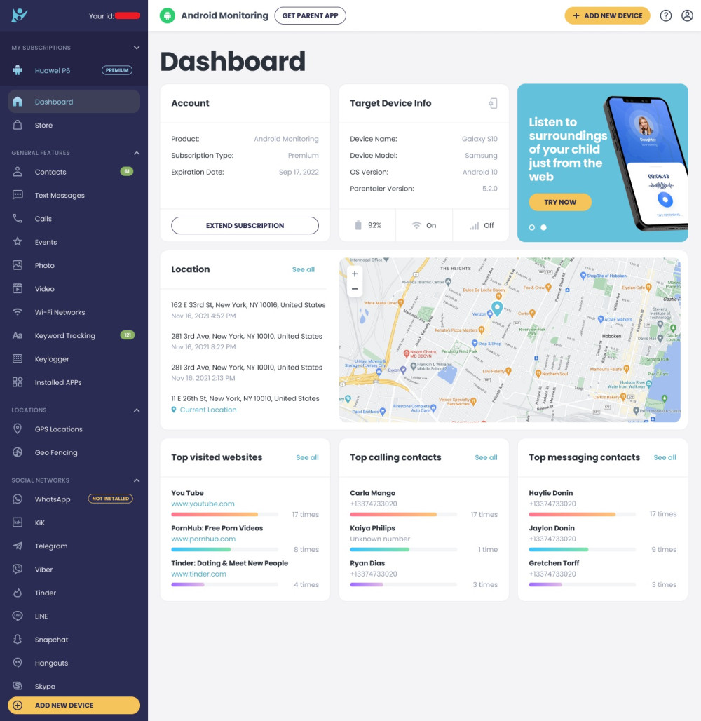 Parentaler dashboard